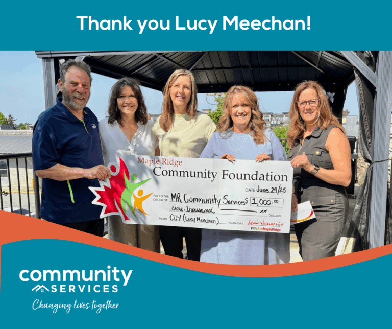 Thank you Lucy Meechan! | Maple Ridge/Pitt Meadows Community Services